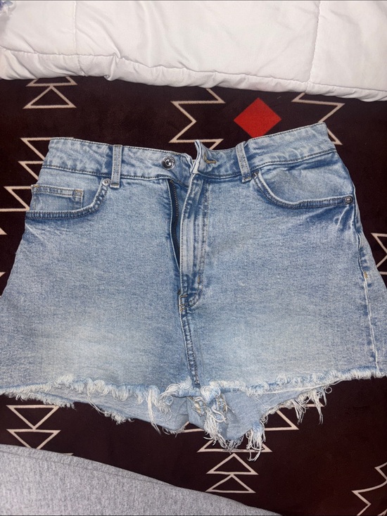 H&M Pants - H&M Light Blue Denim Shorts - Distressed Edge